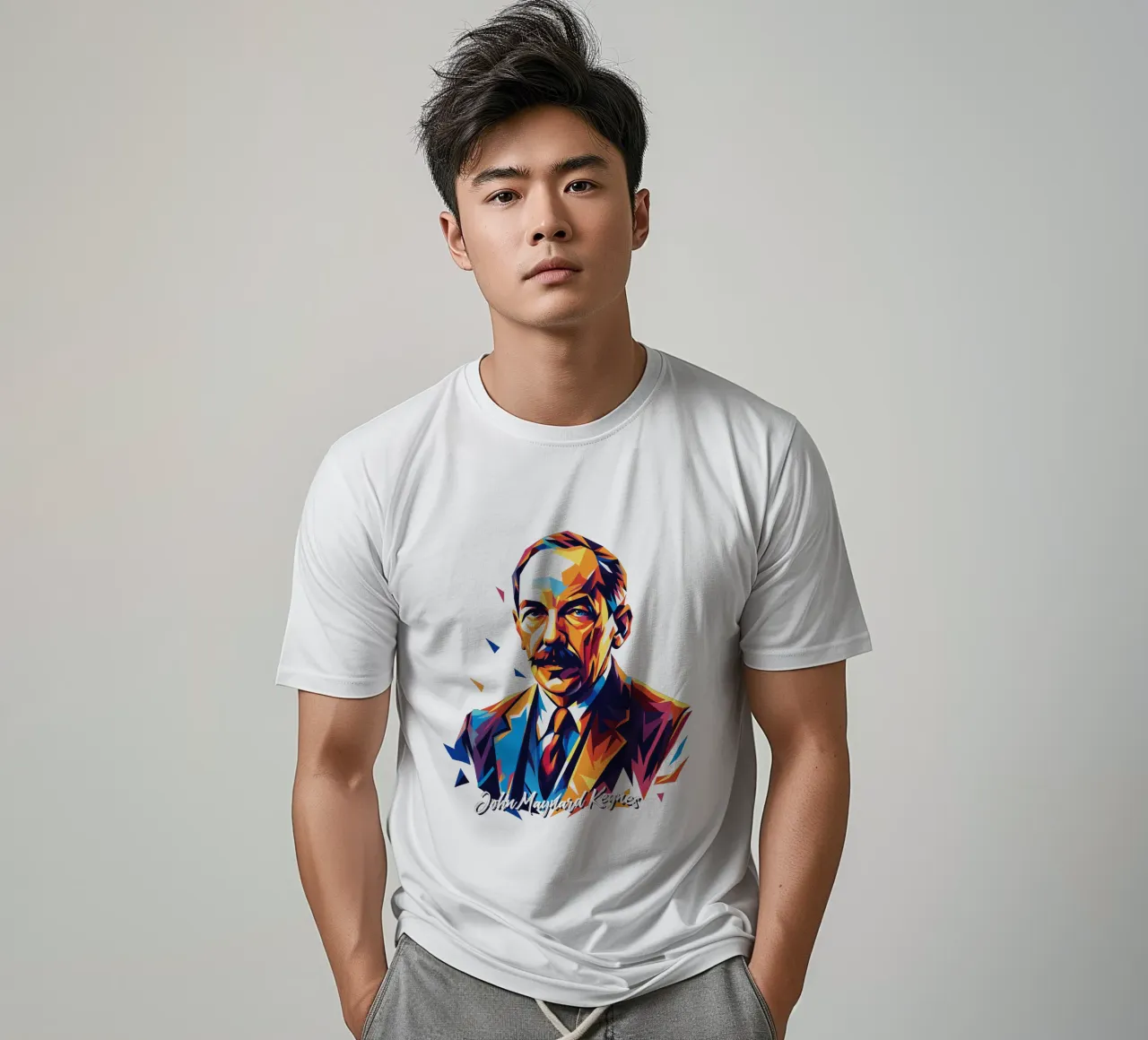 John Maynard Keynes WPAP Pop Art t-shirt da vectorartnesia