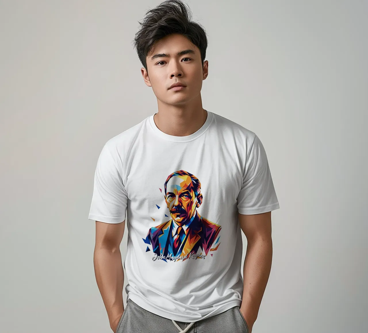 John Maynard Keynes WPAP Pop Art t-shirt da vectorartnesia