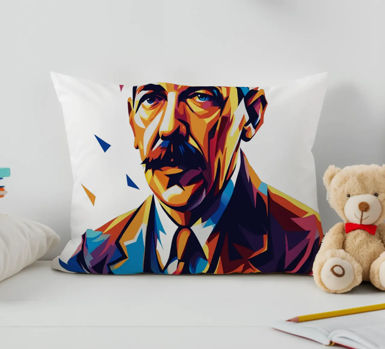 John Maynard Keynes WPAP Pop Art cuscino da vectorartnesia