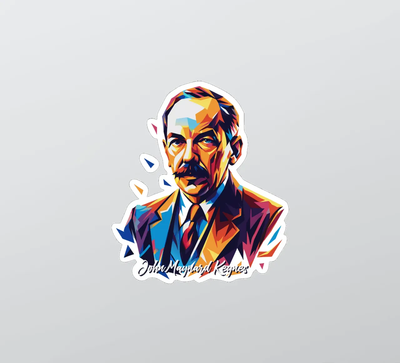 John Maynard Keynes WPAP Pop Art adesivo da vectorartnesia
