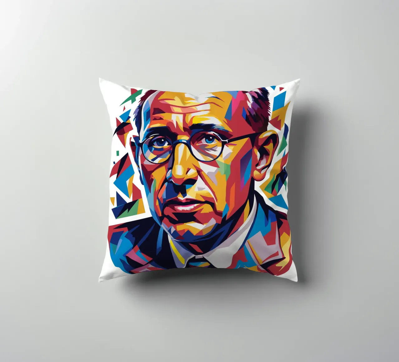 Jonas Salk WPAP Pop Art cuscino da vectorartnesia