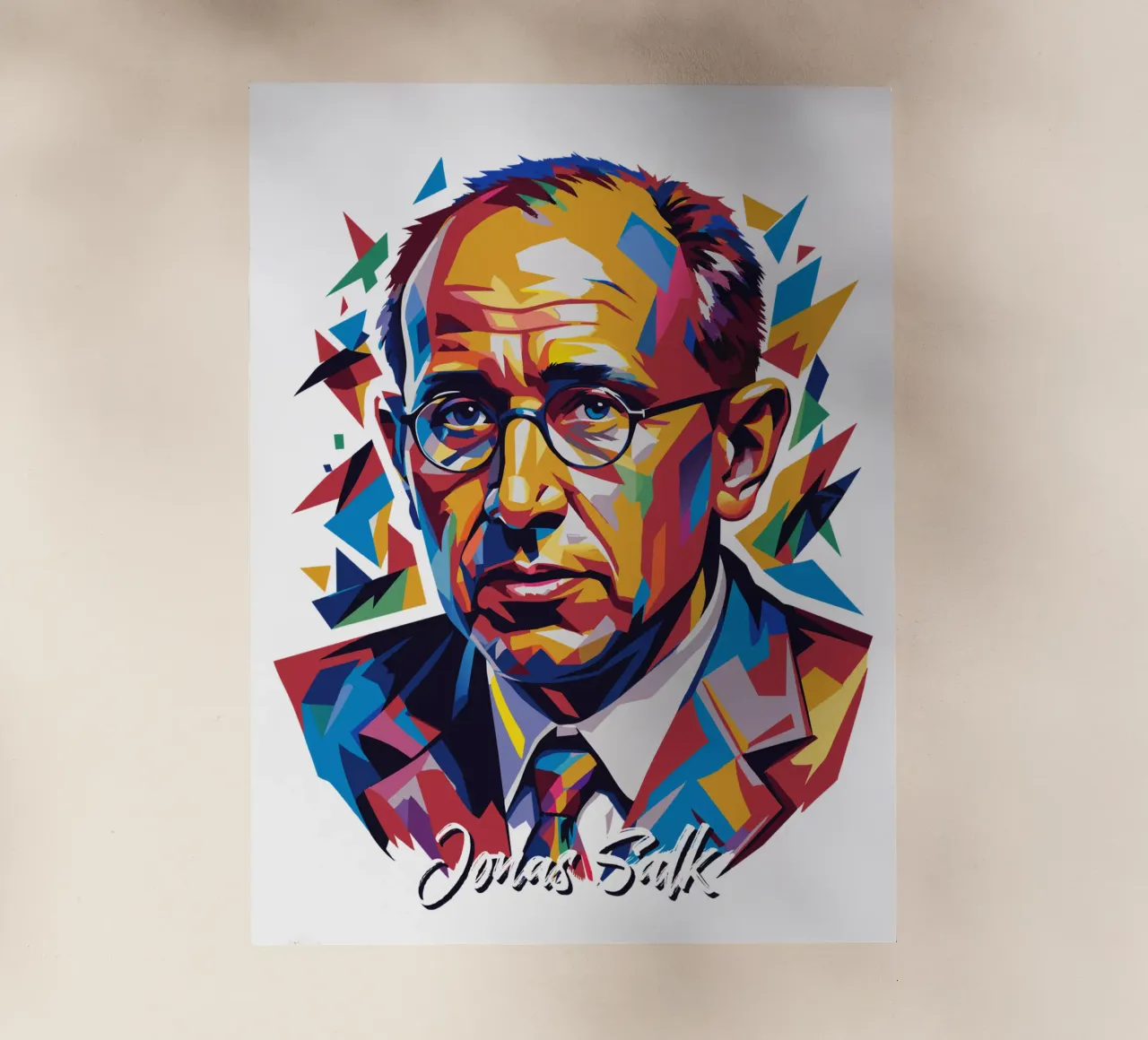 Jonas Salk WPAP Pop Art pellicola backlit da vectorartnesia