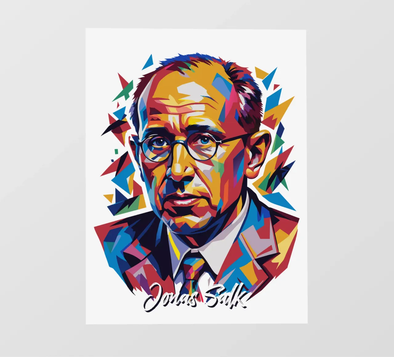 Jonas Salk WPAP Pop Art pellicola backlit da vectorartnesia