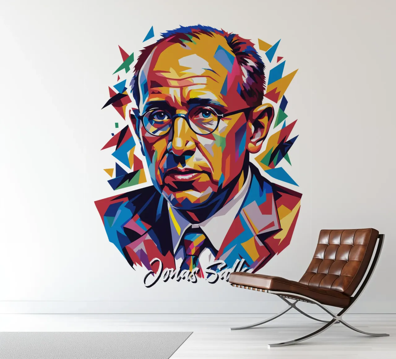 Jonas Salk WPAP Pop Art photo wallpaper by vectorartnesia