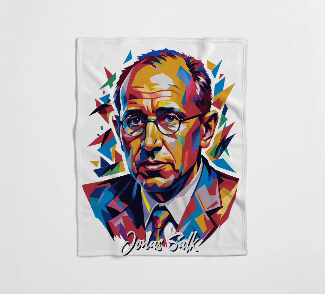 Jonas Salk WPAP Pop Art coperta in pile da vectorartnesia