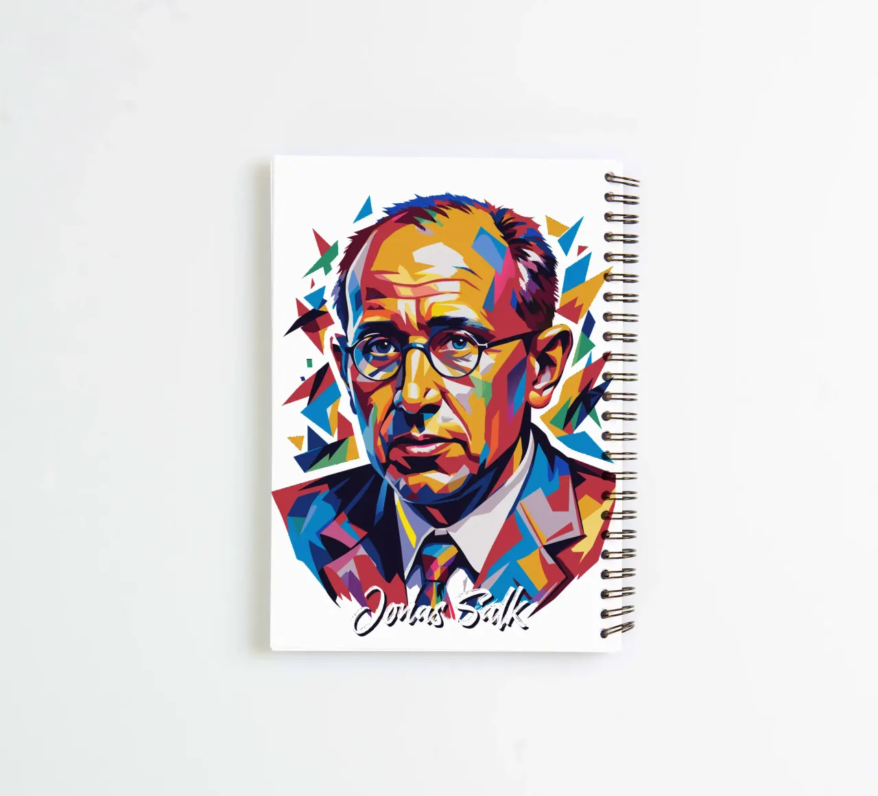 Jonas Salk WPAP Pop Art spiral notebook by vectorartnesia