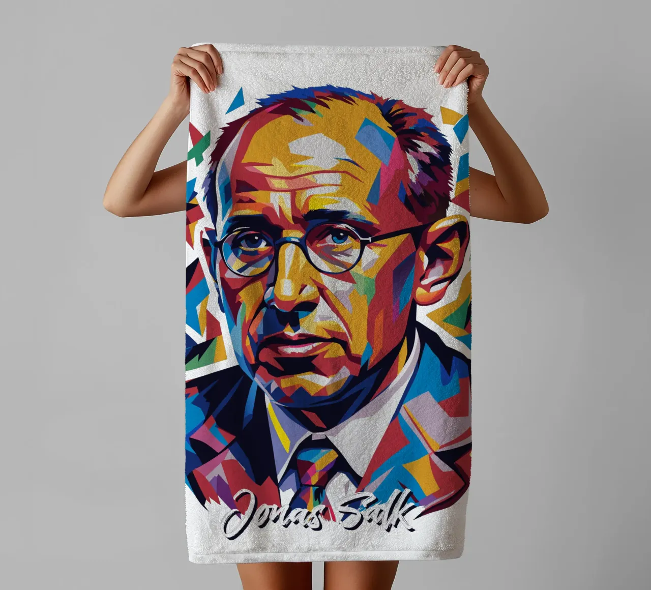 Jonas Salk WPAP Pop Art asciugamano da bagno da vectorartnesia