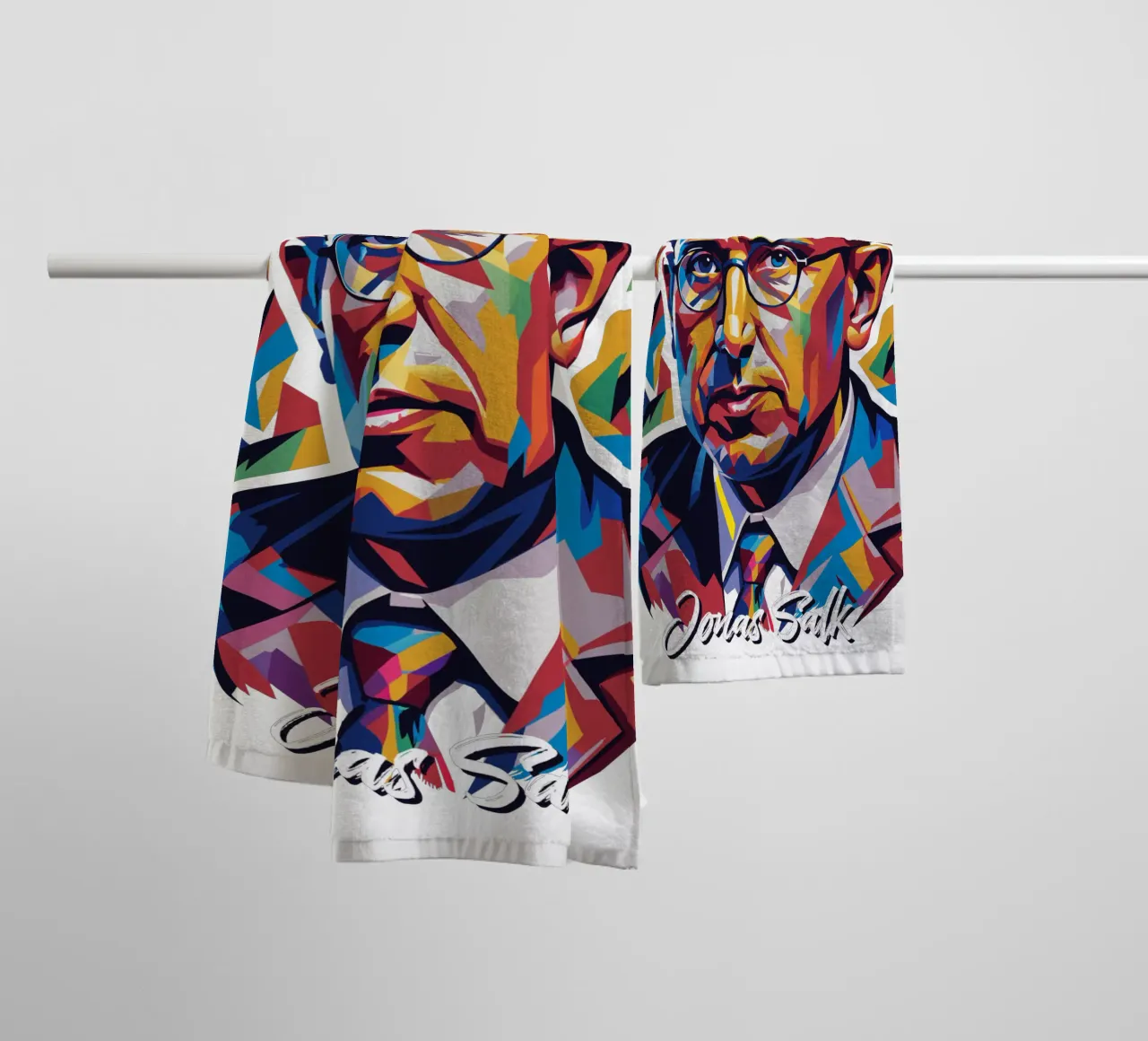 Jonas Salk WPAP Pop Art asciugamano da bagno da vectorartnesia