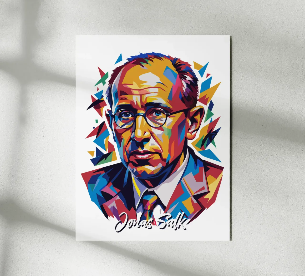 Jonas Salk WPAP Pop Art alluminio dibond da vectorartnesia