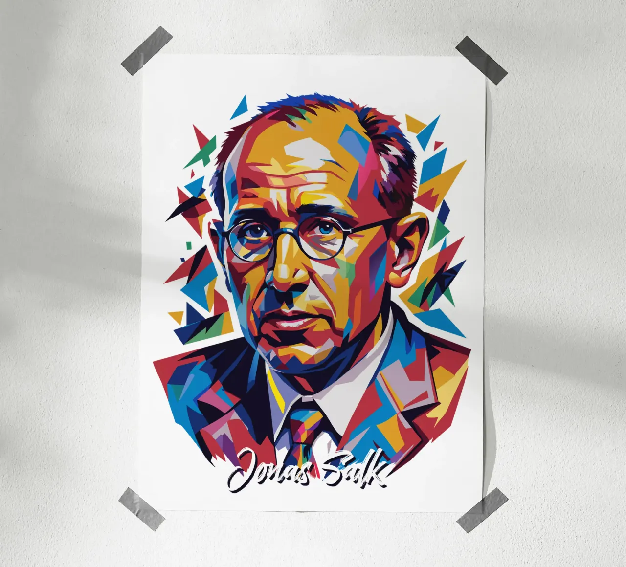 Jonas Salk WPAP Pop Art carta hahnemühle da vectorartnesia