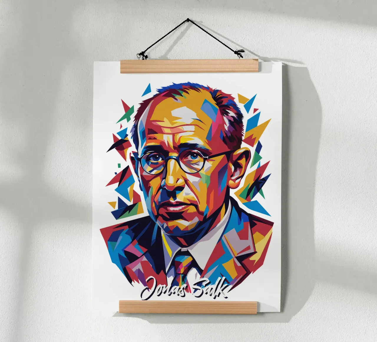 Jonas Salk WPAP Pop Art carta hahnemühle da vectorartnesia
