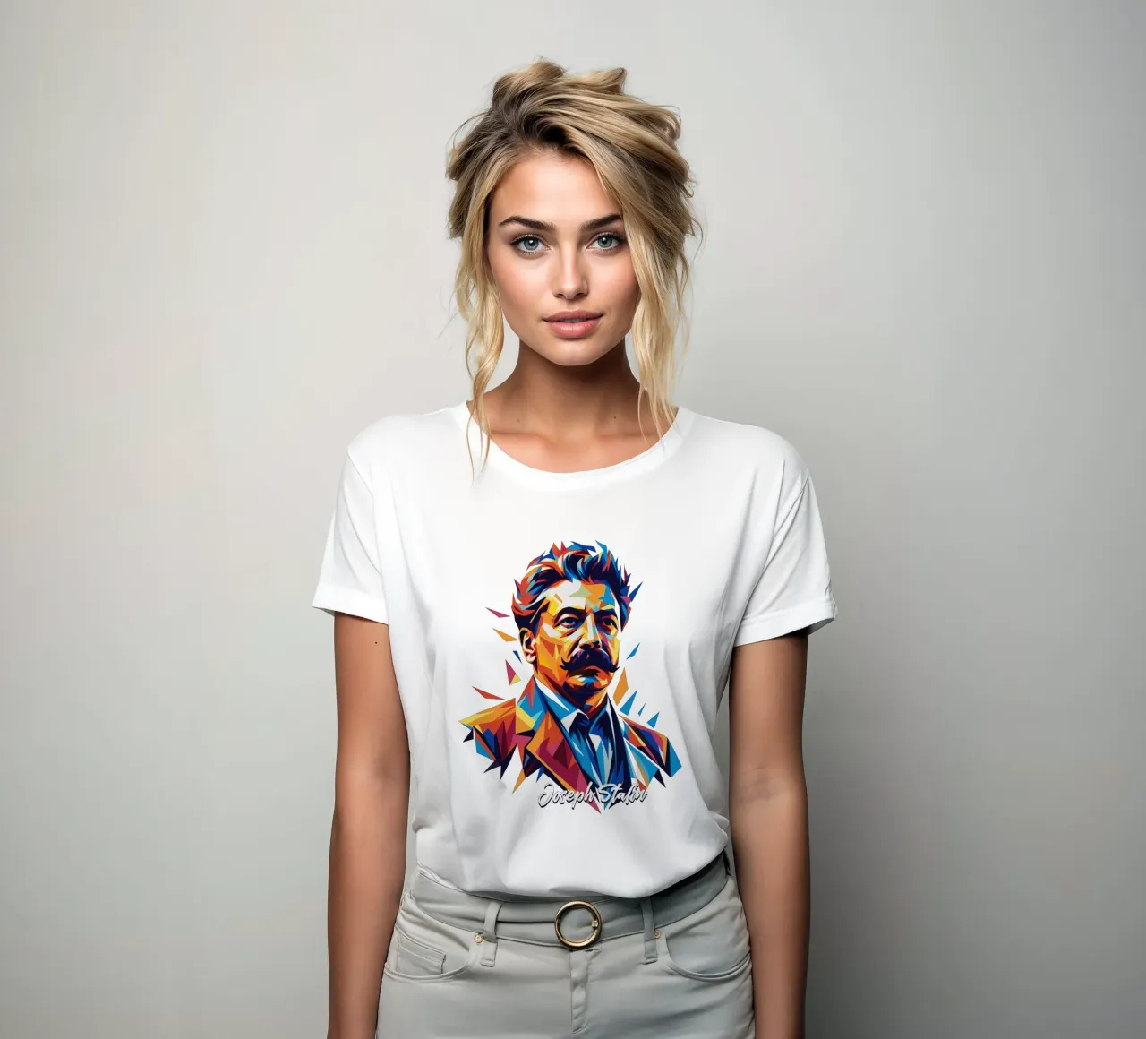 Joseph Stalin WPAP Pop Art women's fitted t-shirt by vectorartnesia