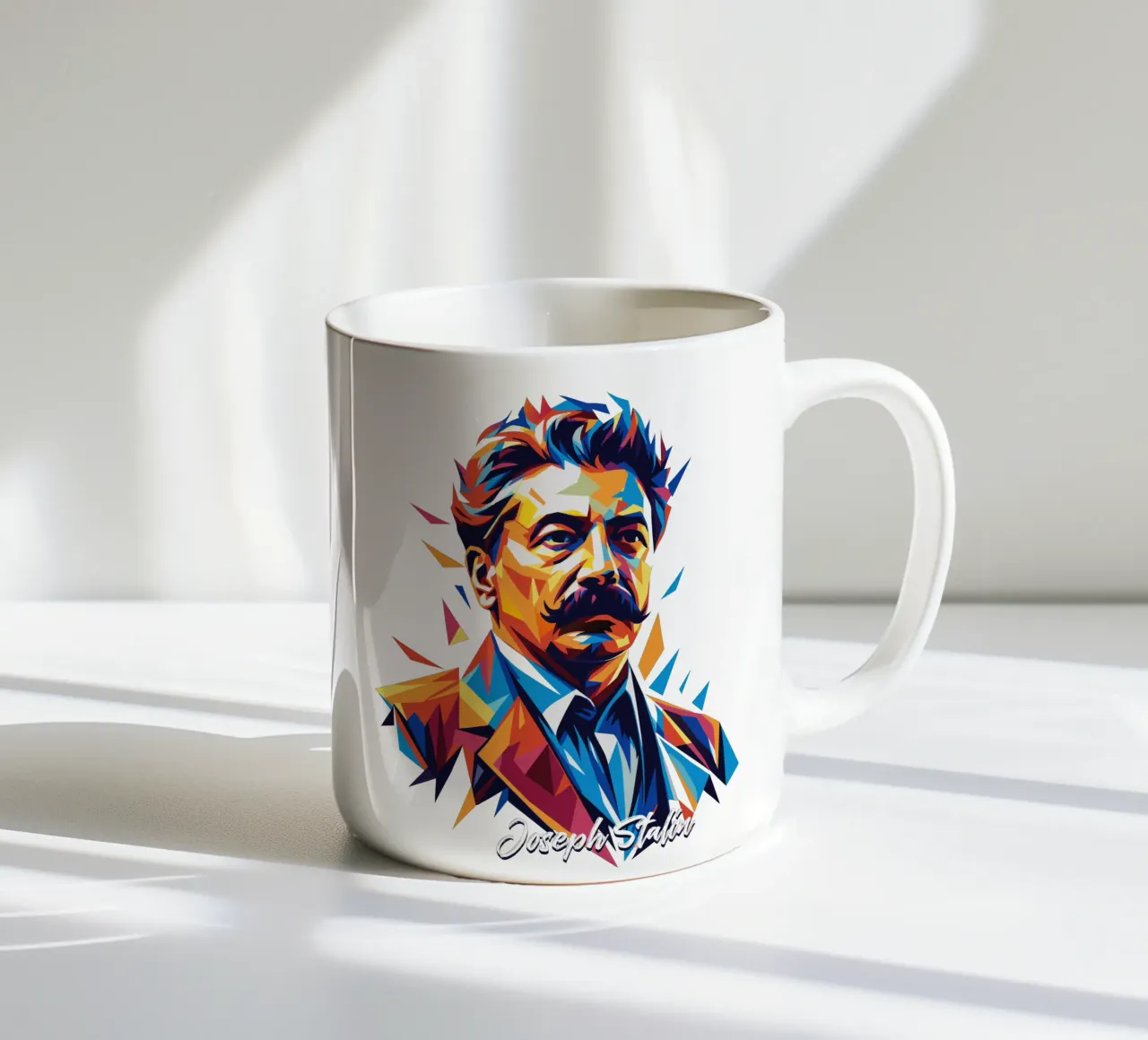 Joseph Stalin WPAP Pop Art taza de cerámica de vectorartnesia