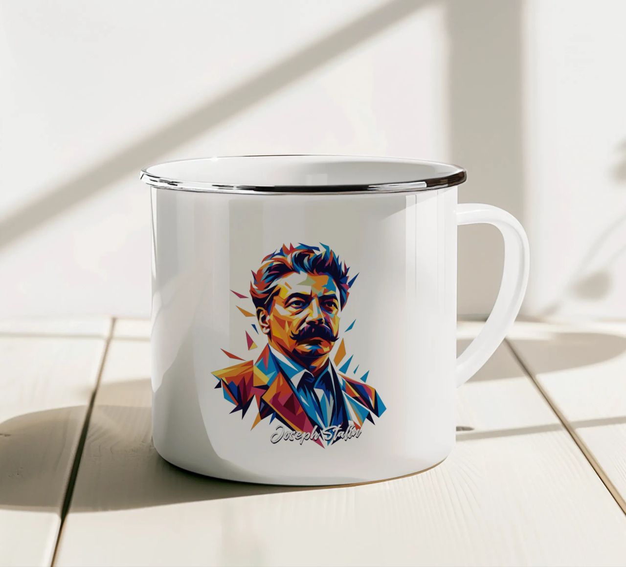Joseph Stalin WPAP Pop Art tazza in smalto da vectorartnesia