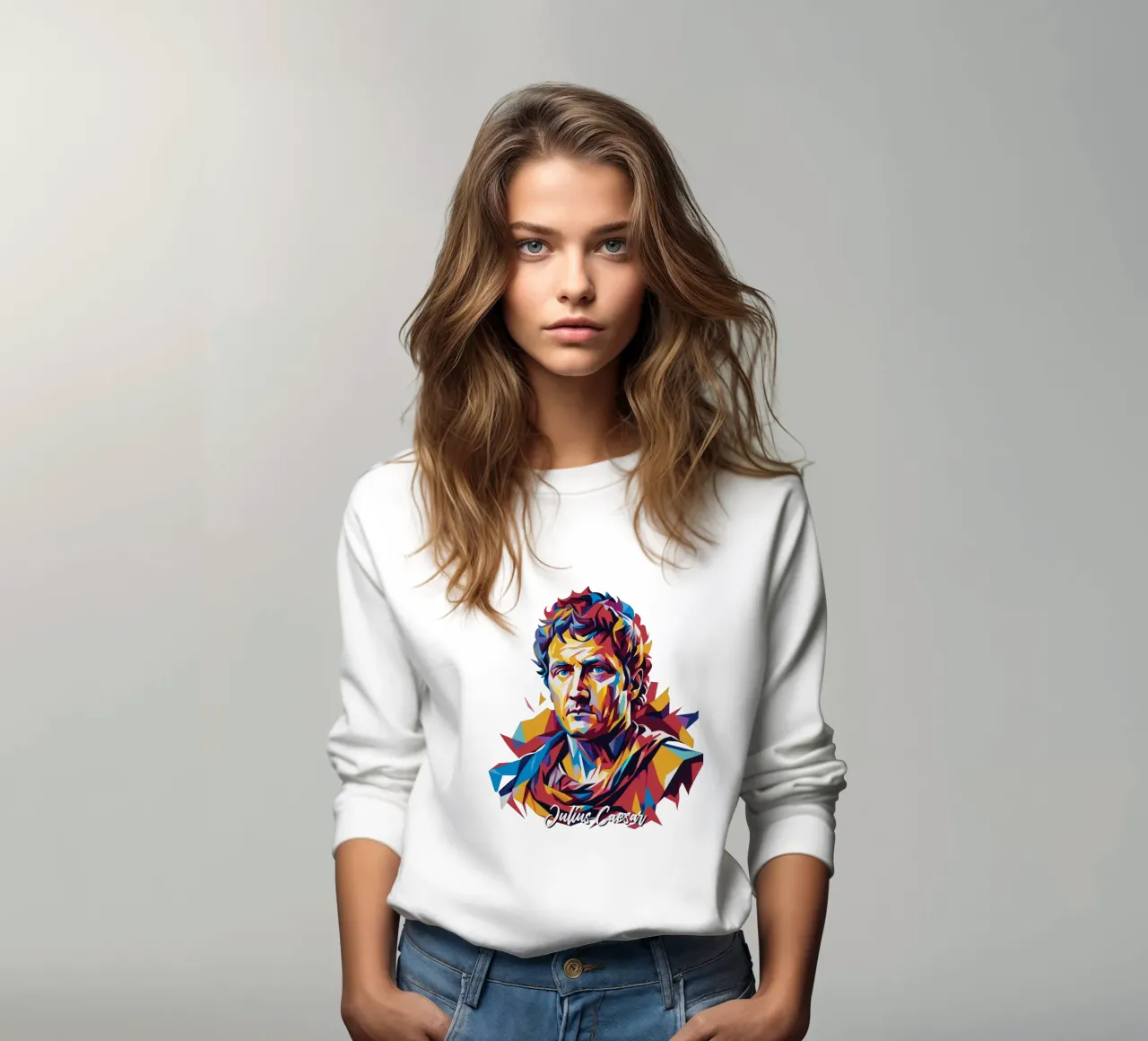 Julius Caesar WPAP Pop Art Sweatshirt von vectorartnesia