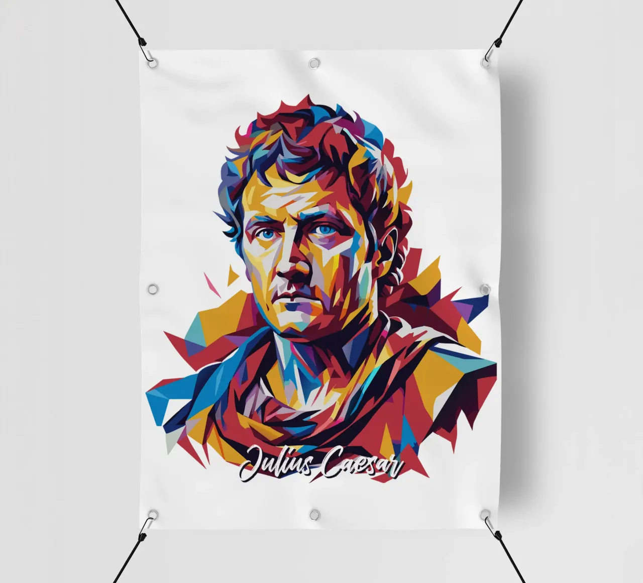 Julius Caesar WPAP Pop Art telo in pvc da vectorartnesia