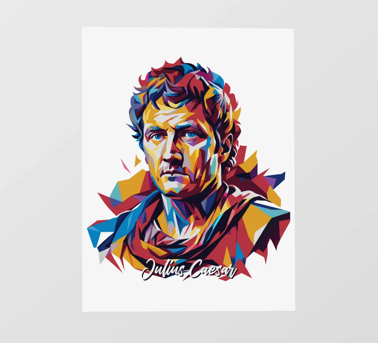 Julius Caesar WPAP Pop Art telo in pvc da vectorartnesia