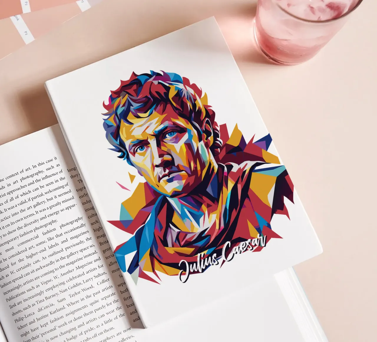Julius Caesar WPAP Pop Art notebook by vectorartnesia