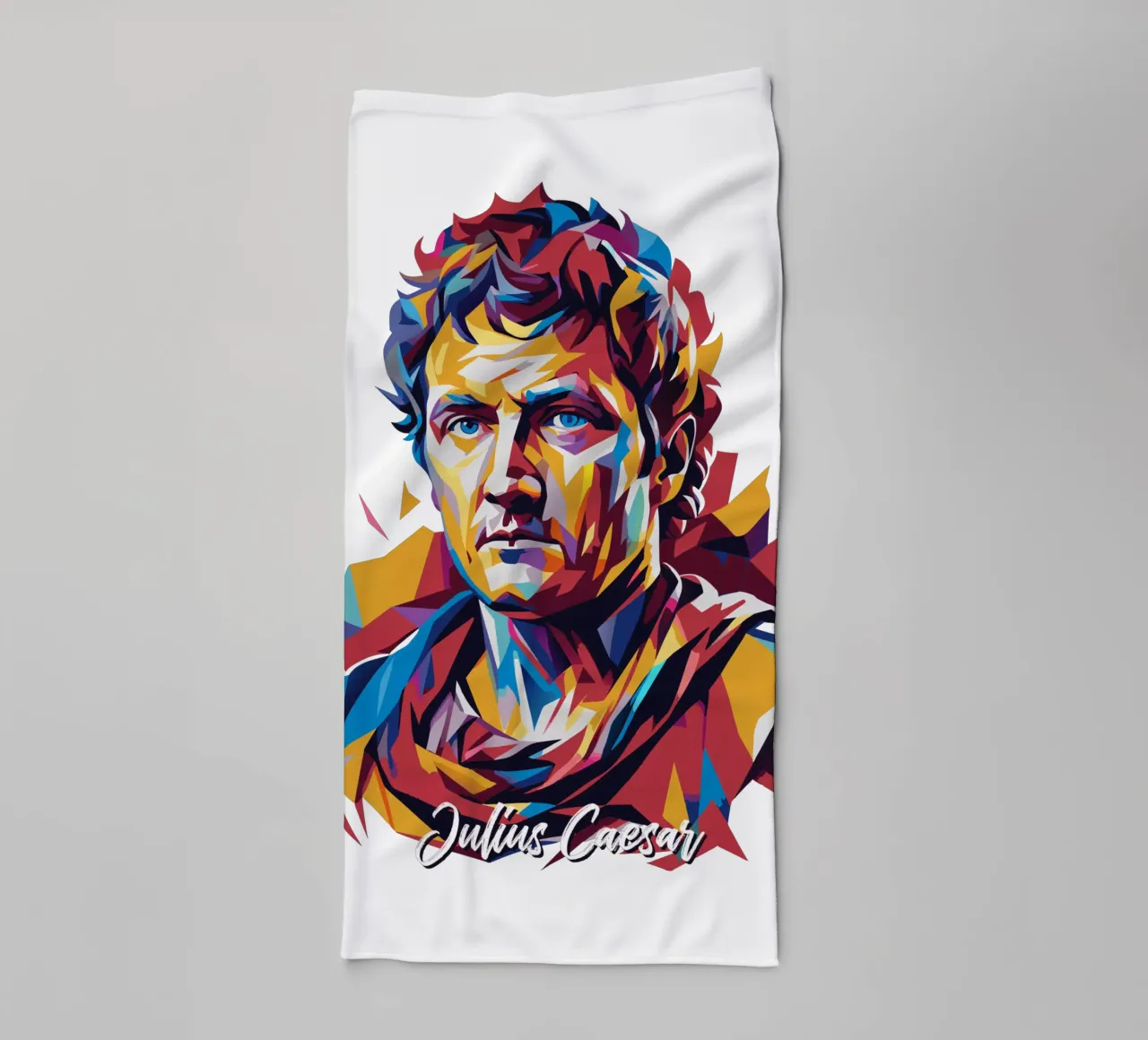 Julius Caesar WPAP Pop Art towel by vectorartnesia