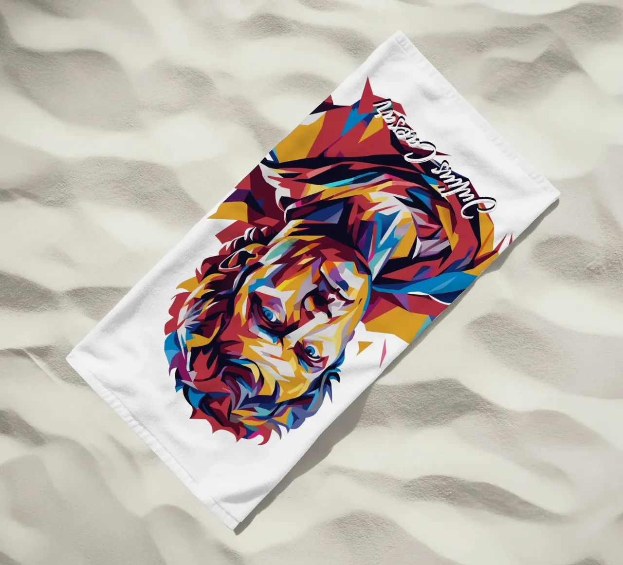 Julius Caesar WPAP Pop Art beach towel by vectorartnesia