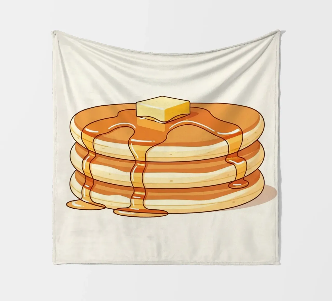Pfannkuchenstapel mit Sirup Fleecedecke von FlatPrint Studio