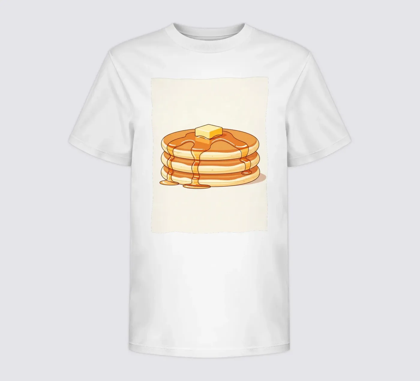 Pannenkoekenstapel met stroop kinder t-shirt van FlatPrint Studio