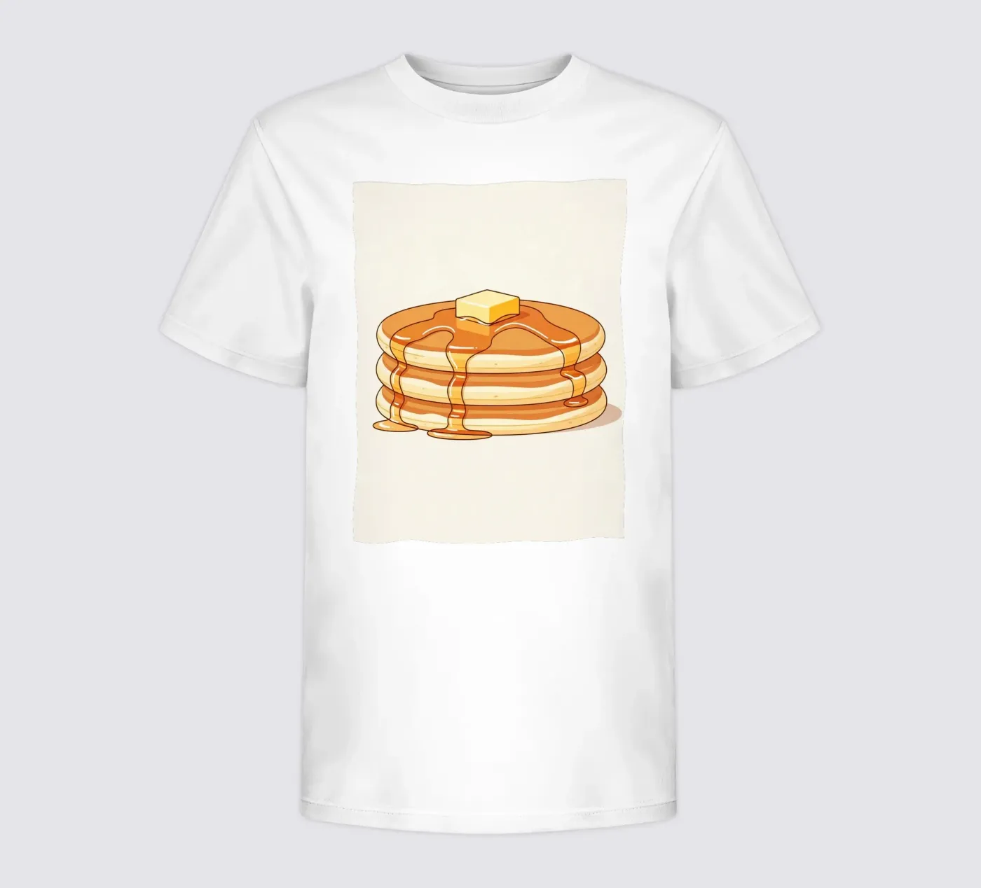 Pannenkoekenstapel met stroop kinder t-shirt van FlatPrint Studio
