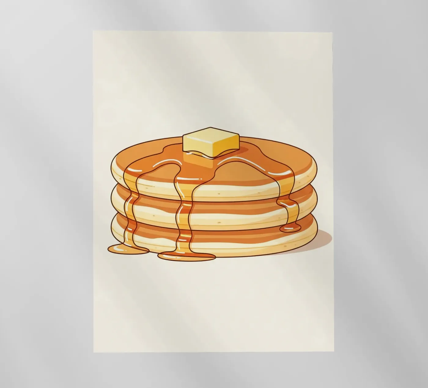 Tortino di pancake con sciroppo pellicola backlit da FlatPrint Studio