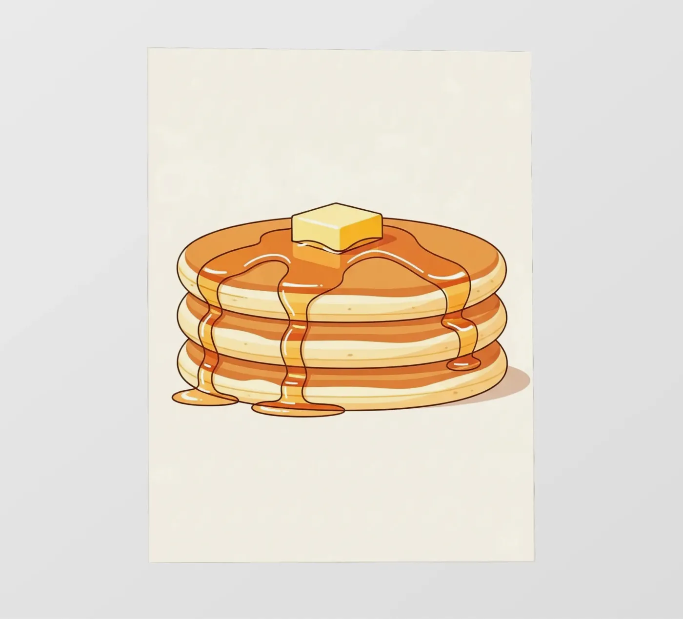 Pancake Stack with Syrup backlit film by FlatPrint Studio