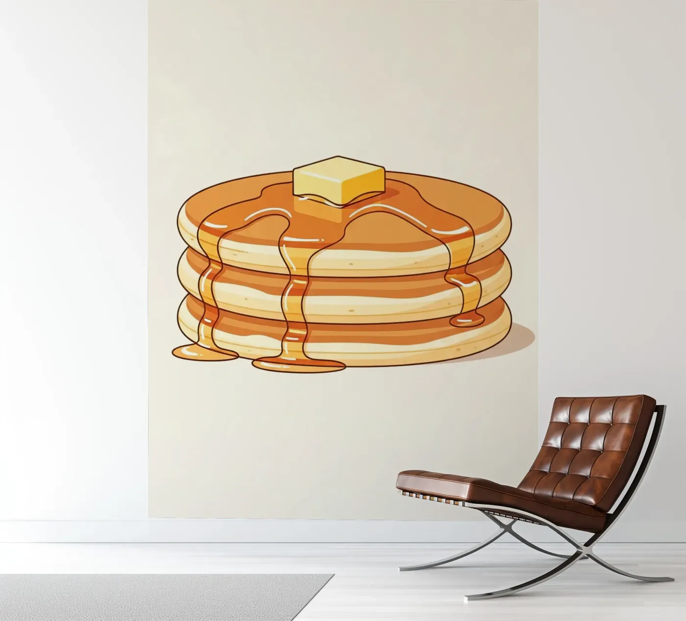 Pancake Stack with Syrup fotobehang van FlatPrint Studio
