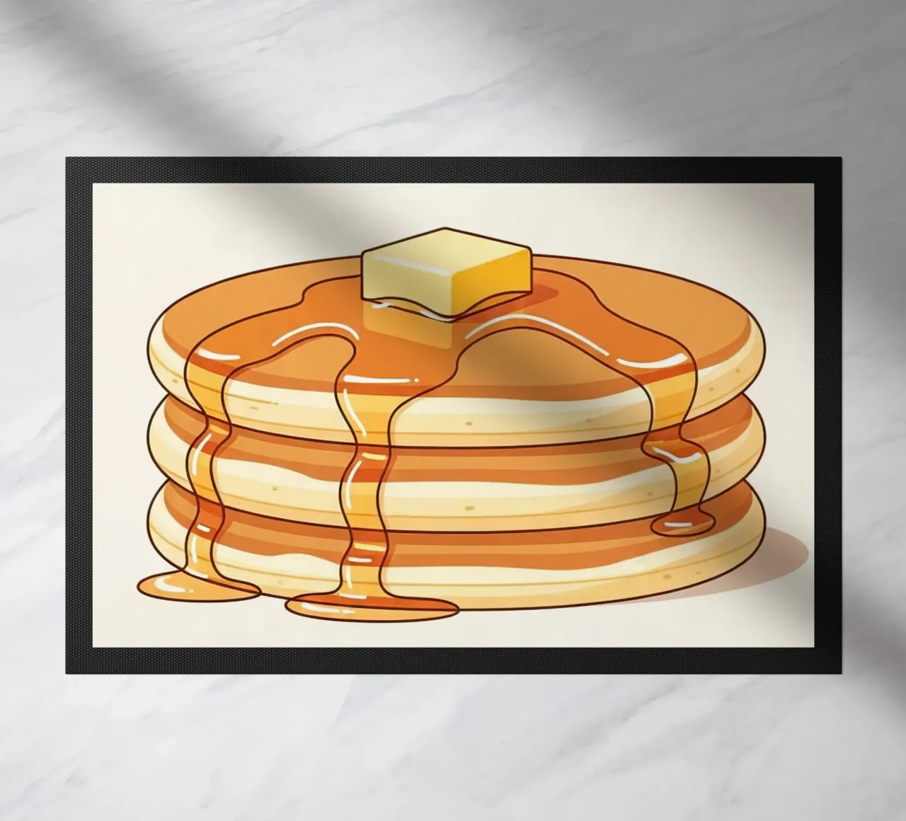 Pancake Stack with Syrup doormat by FlatPrint Studio