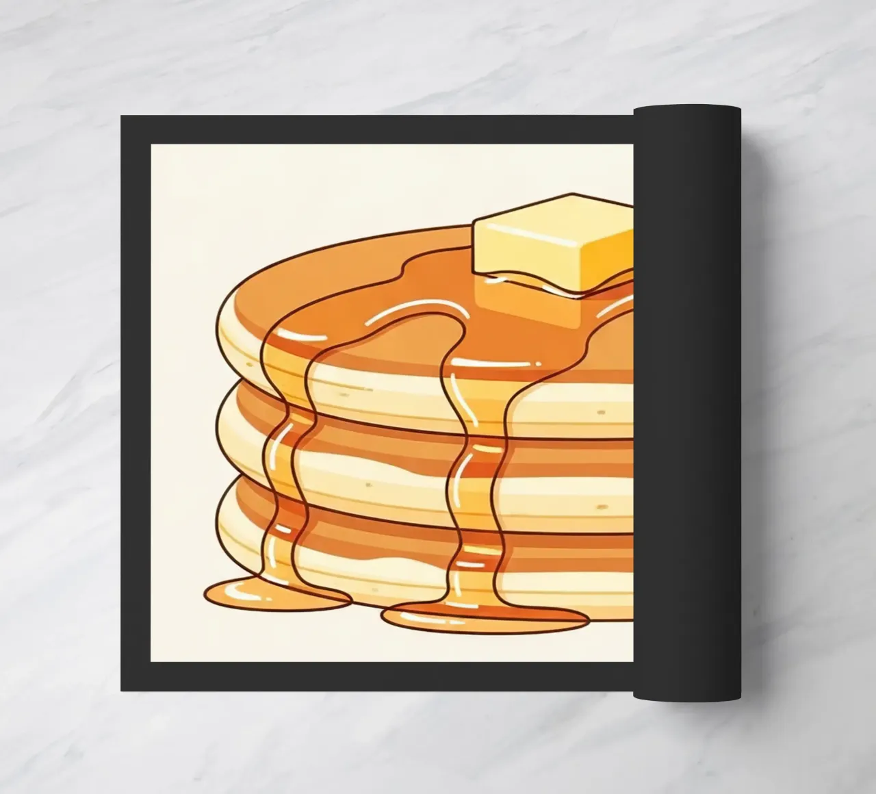 Pancake Stack with Syrup doormat by FlatPrint Studio