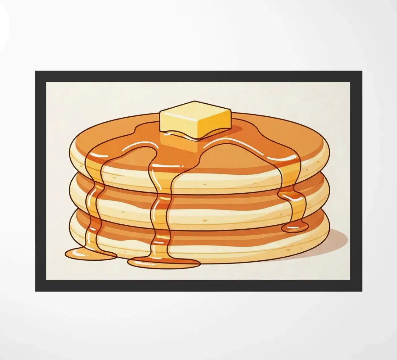 Pancake Stack with Syrup doormat by FlatPrint Studio