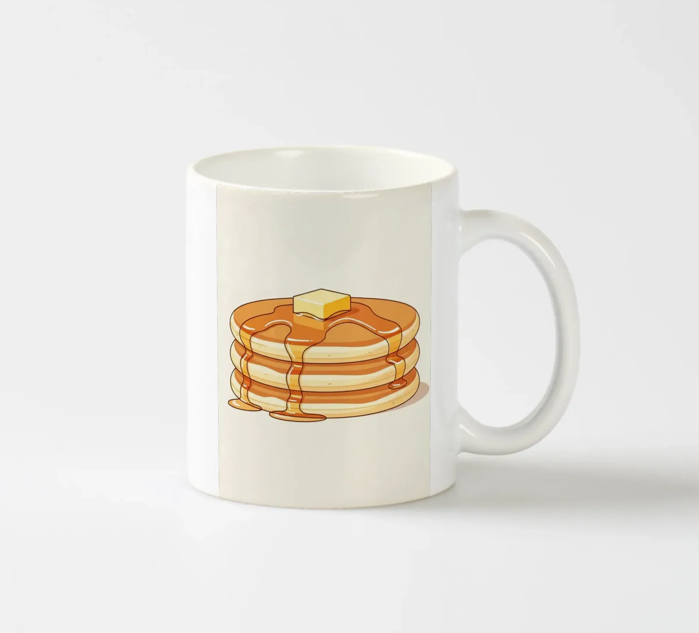 Pancake Stack with Syrup ceramic mug by FlatPrint Studio