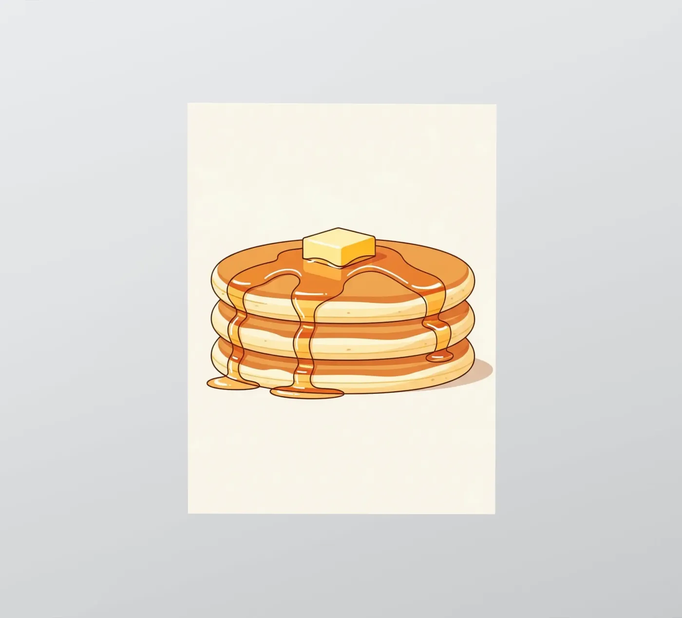 Pannenkoekenstapel met stroop sticker van FlatPrint Studio