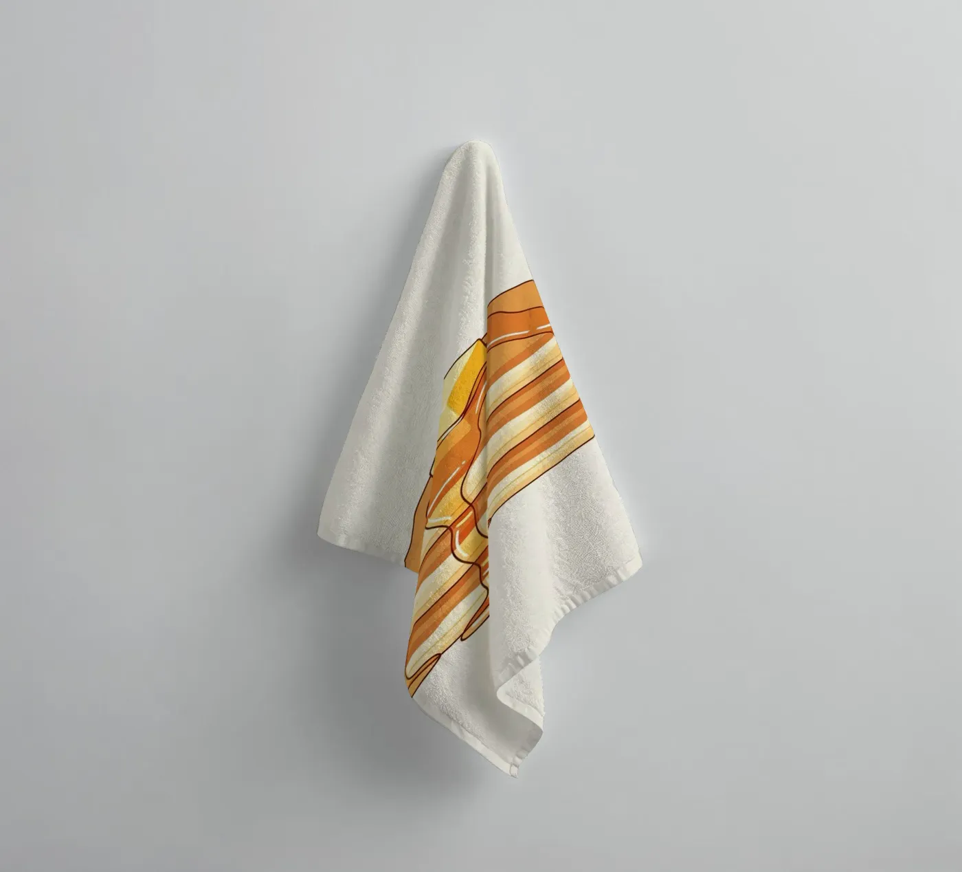 Pannenkoekenstapel met stroop badhanddoek van FlatPrint Studio