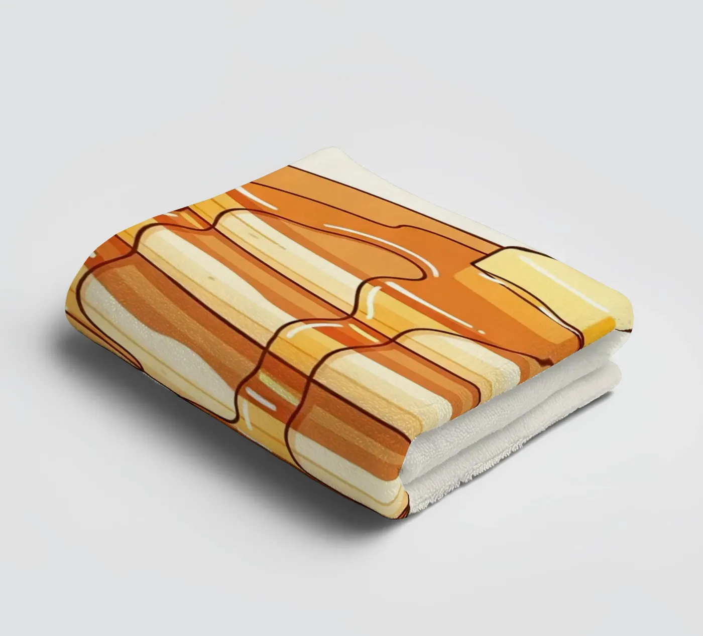 Pannenkoekenstapel met stroop badhanddoek van FlatPrint Studio