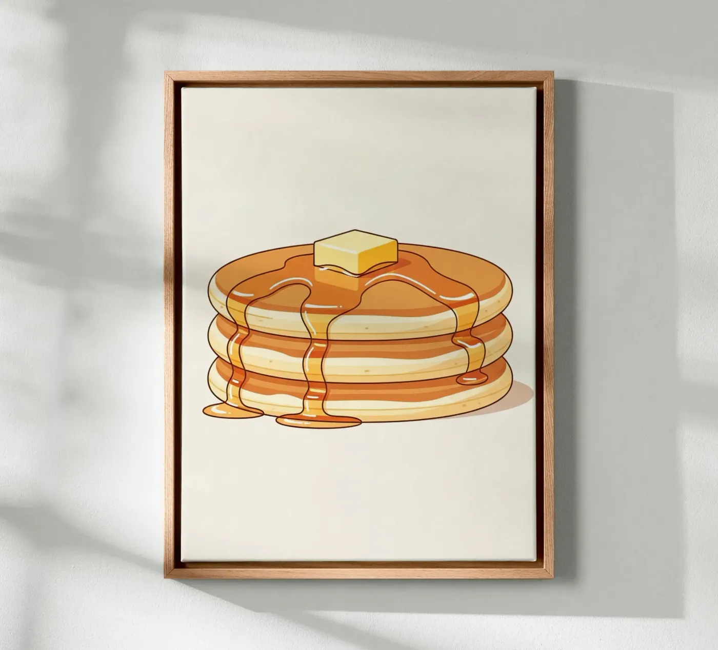 Pannenkoekenstapel met stroop canvas van FlatPrint Studio