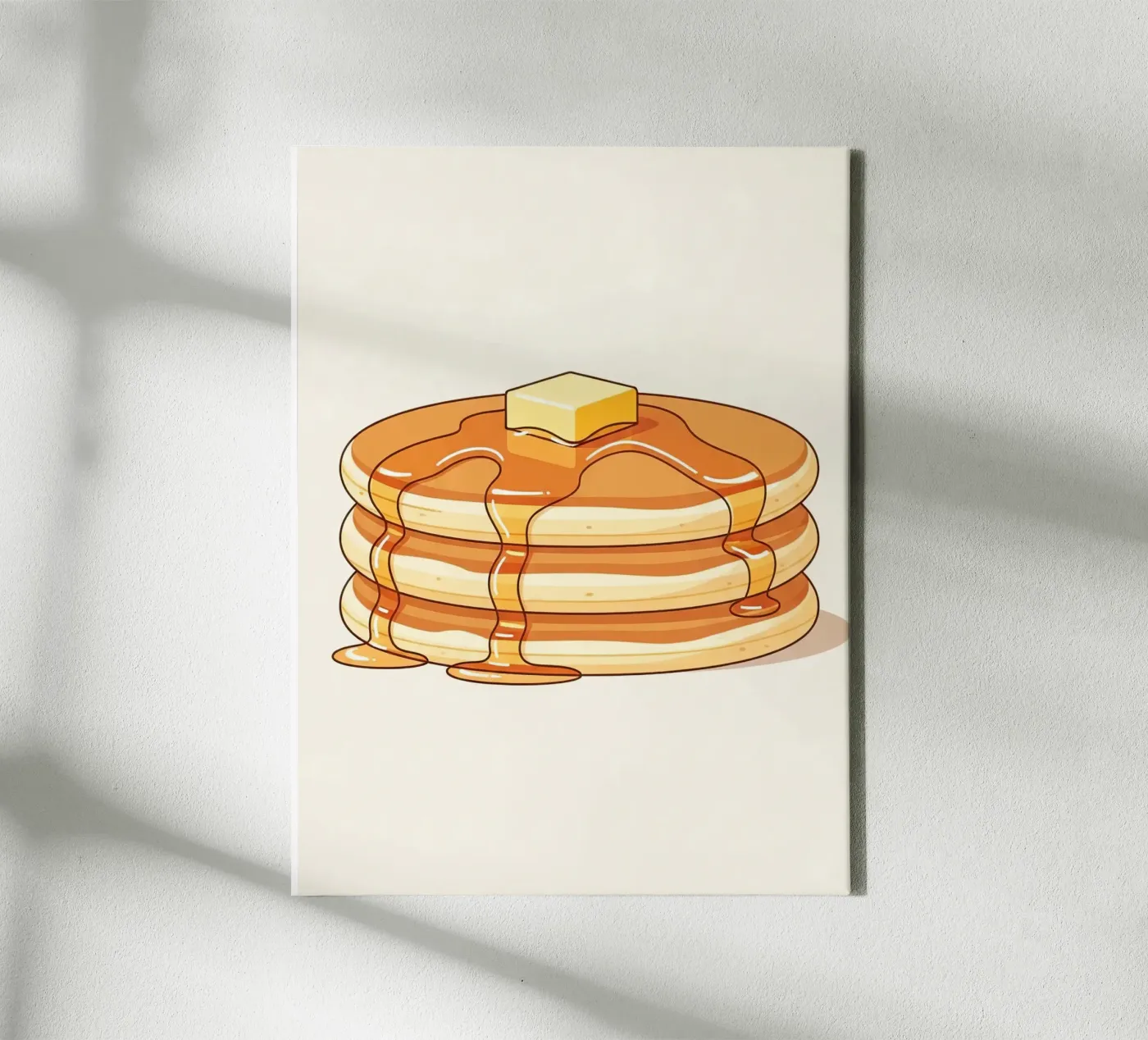 Pannenkoekenstapel met stroop canvas van FlatPrint Studio