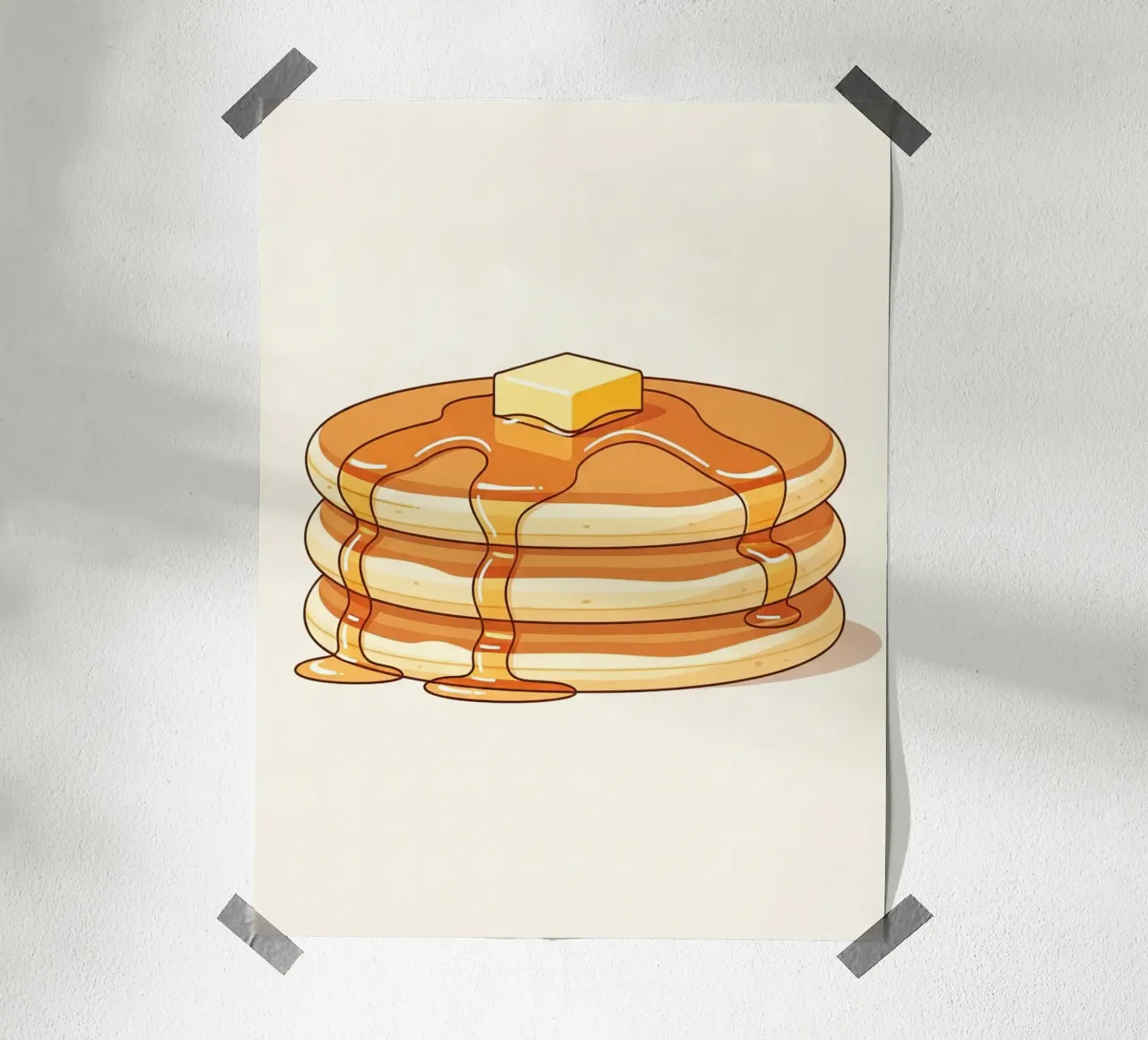 Pancake Stack with Syrup poster by FlatPrint Studio