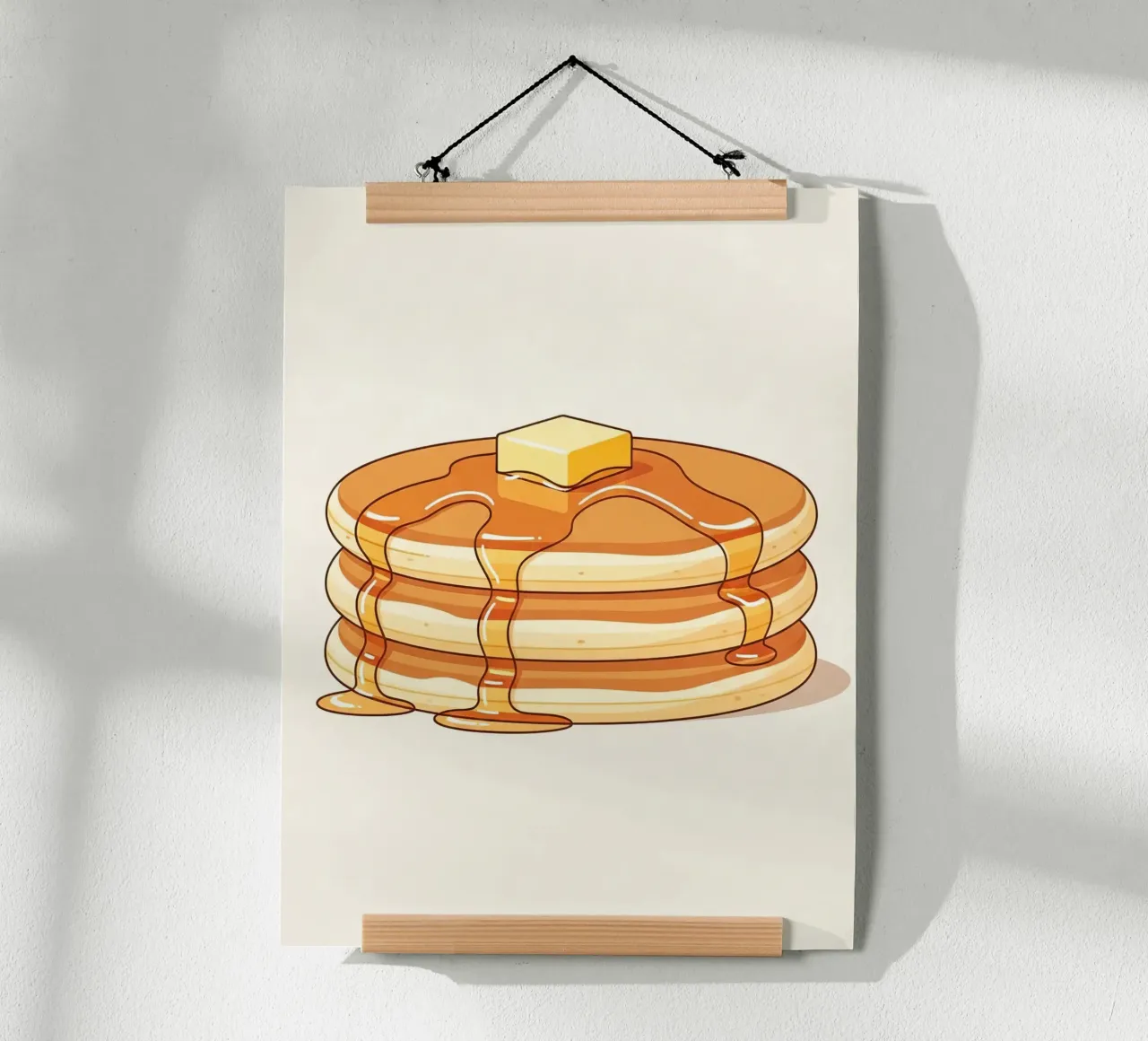 Pancake Stack with Syrup poster by FlatPrint Studio