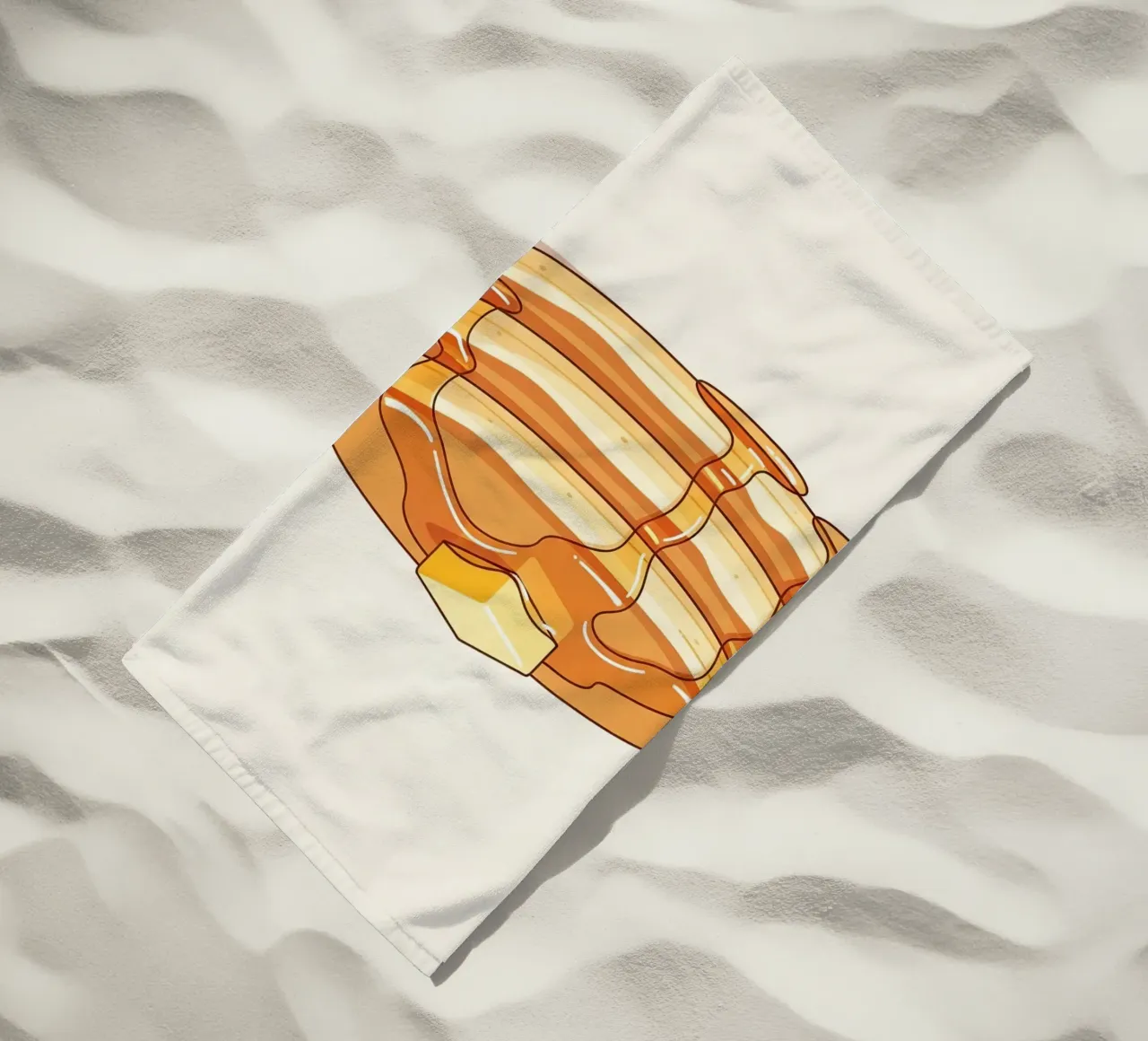 Tortino di pancake con sciroppo telo mare da FlatPrint Studio