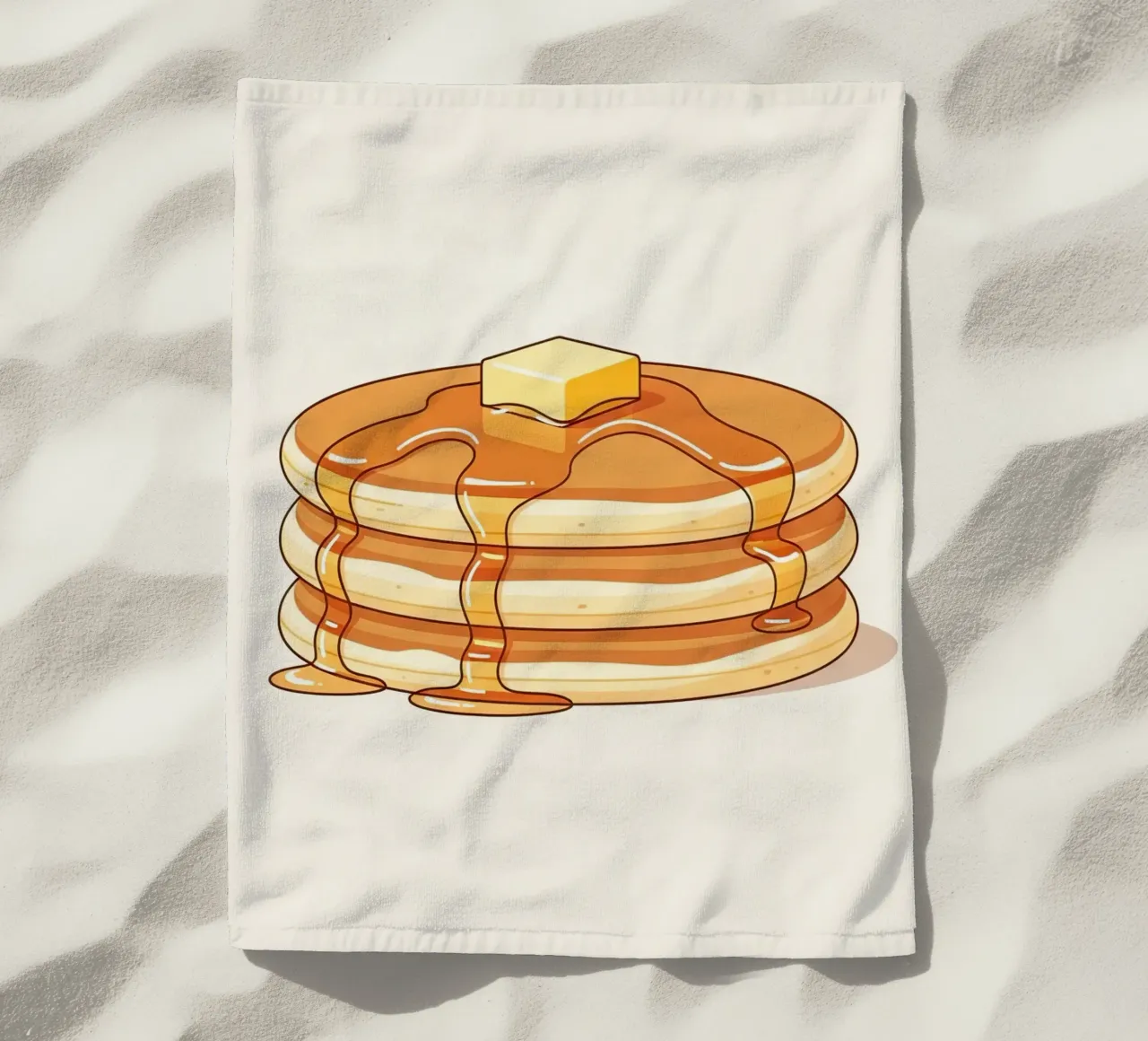 Tortino di pancake con sciroppo telo mare da FlatPrint Studio