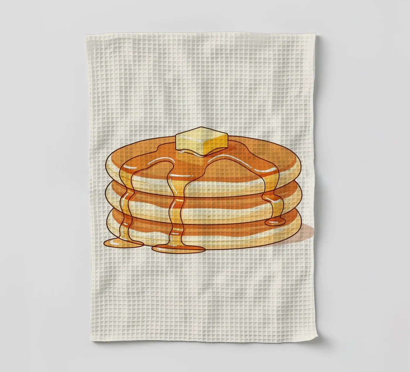 Empilement de crêpes avec sirop torchon de FlatPrint Studio