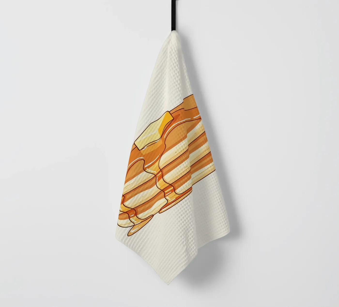 Empilement de crêpes avec sirop torchon de FlatPrint Studio