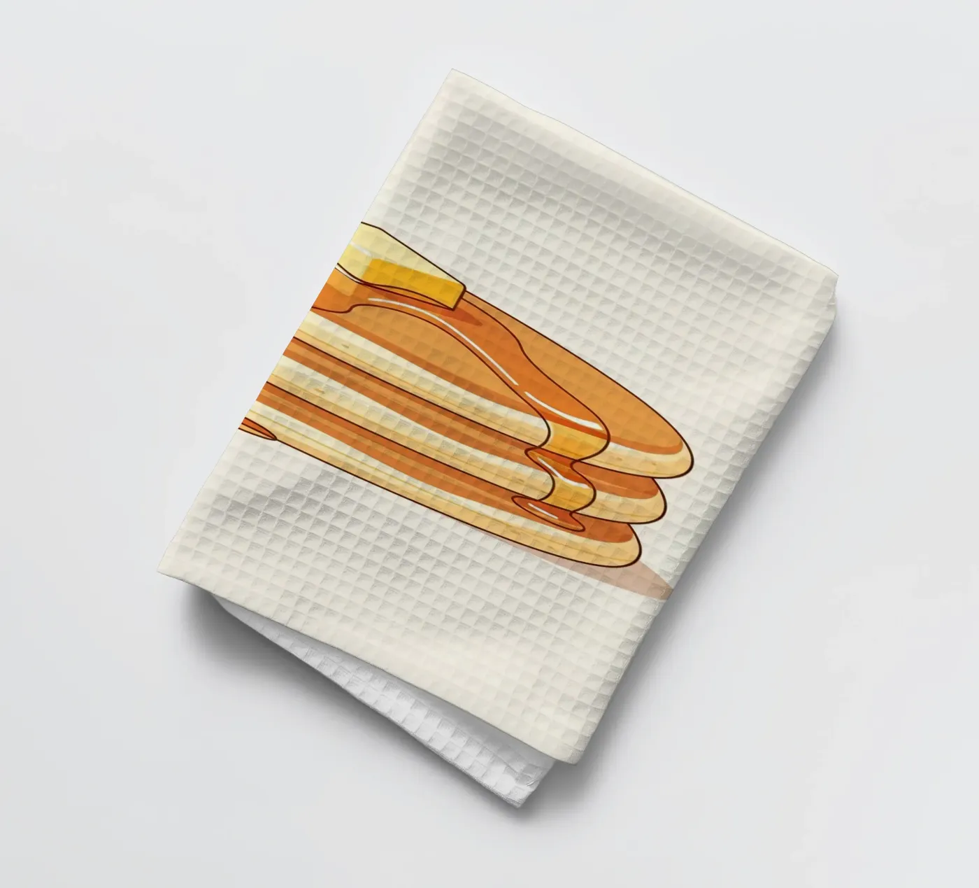 Empilement de crêpes avec sirop torchon de FlatPrint Studio