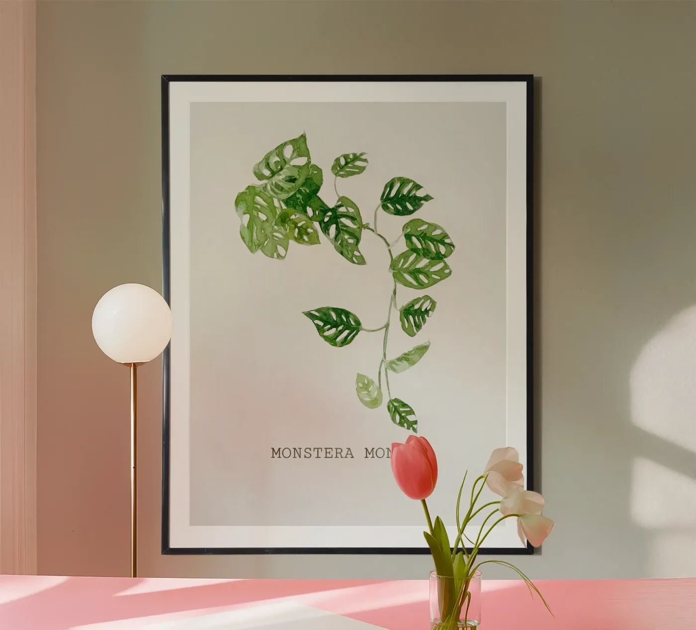 Monstera Monkey poster da FlatPrint Studio