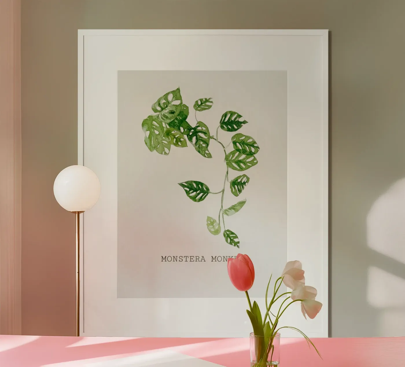 Monstera Monkey poster da FlatPrint Studio