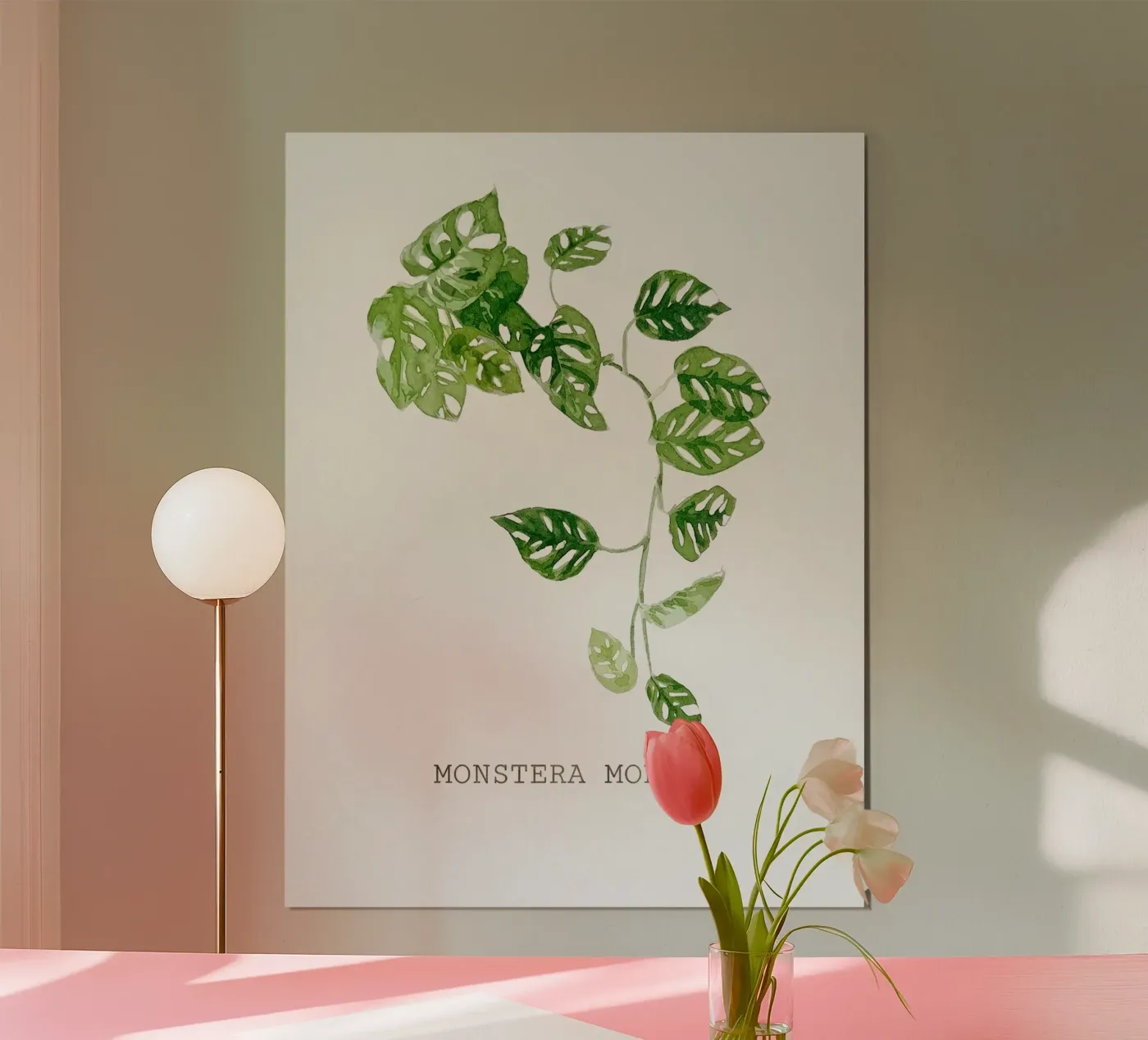 Monstera Monkey poster da FlatPrint Studio