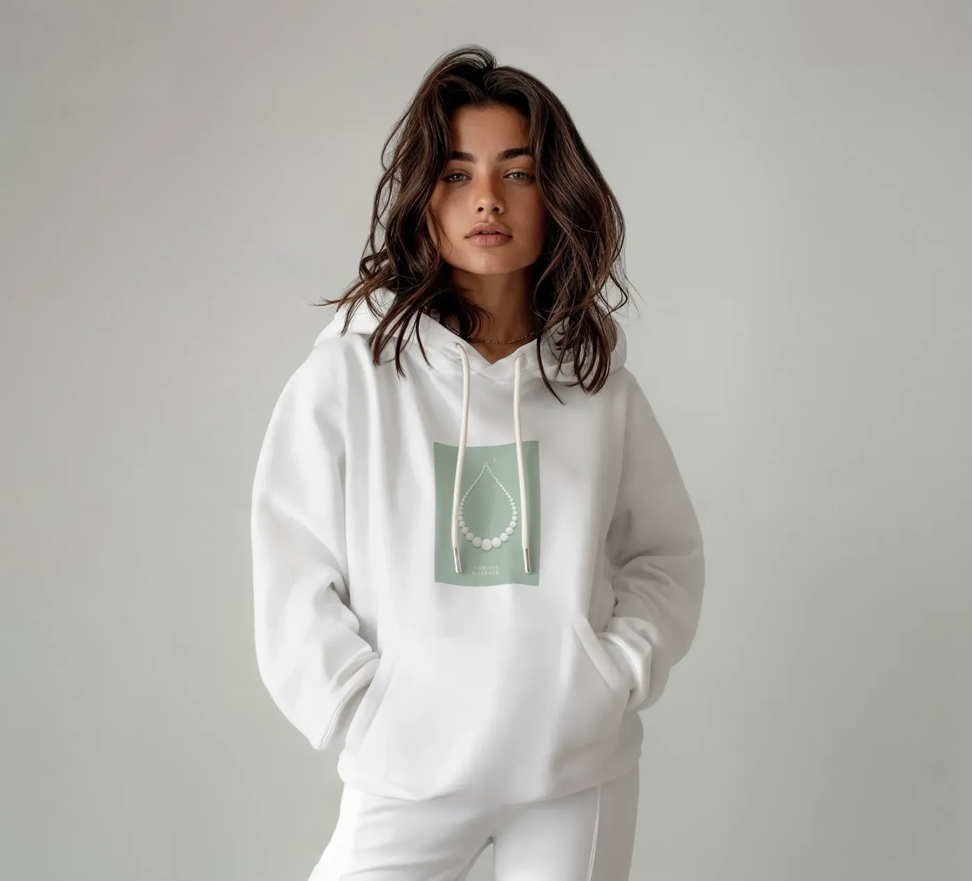Eleganza senza tempo felpa con cappuccio da FlatPrint Studio